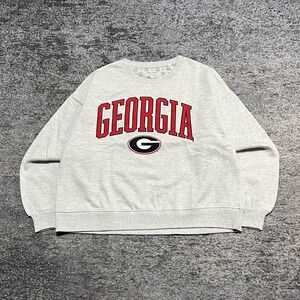 Georgia Bulldogs Crewneck Sweatshirt Pressbox By Royce Apparel Womens Large Gray